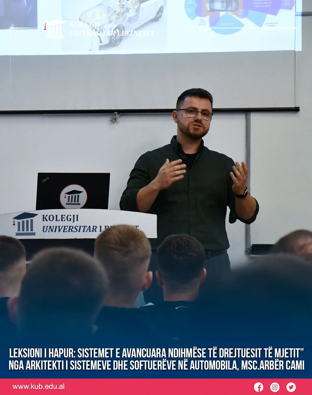 OPEN LECTURE: ADVANCED DRIVER ASSISTANCE SYSTEMS (ADAS) BY AUTOMOTIVE SYSTEMS AND SOFTWARE ARCHITECT, MSc. ARBËR CAMI
